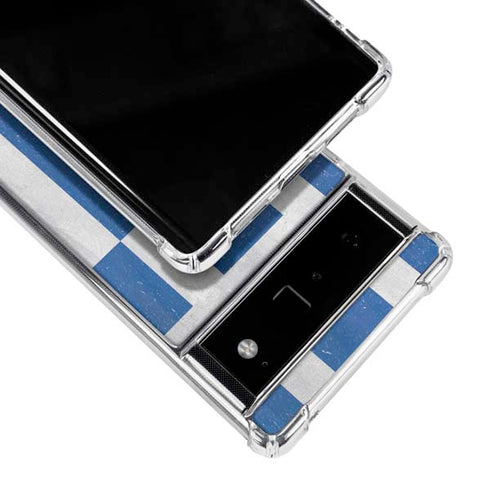 Greece Flag Distressed Google Pixel 6 Clear Case